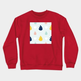 Colorful Fire Flame Lit Pattern Crewneck Sweatshirt